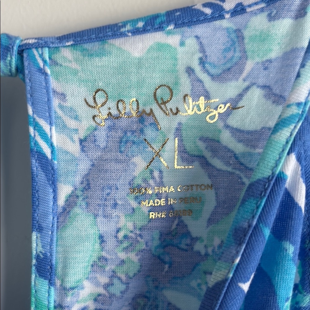 Lilly Pulitzer Blue and Green Maxi Dress - Picture 4 of 8